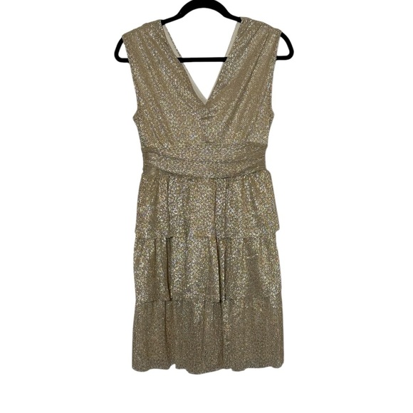 Lilly Pulitzer Faye Dress Size XS Gold Metallic Ruffles NWT - Picture 14 of 15